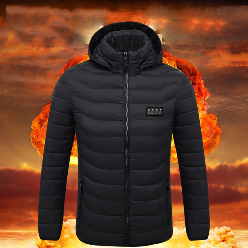 USB Heizjacke mit Kapuze, 19 Zonen / Minikauf.ch