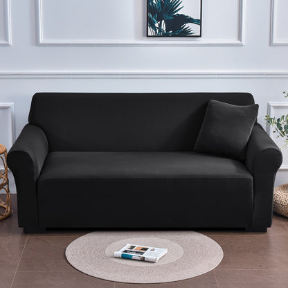 Stretch Sofabezug Deluxe, einfarbig schwarz / Minikauf.ch