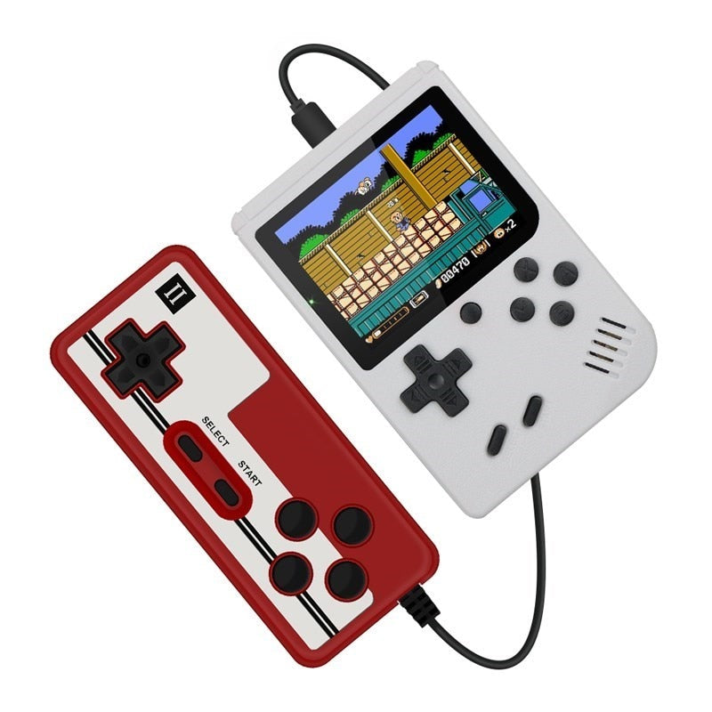 Mini Spielekonsole 3,0" Display mit 400 Spiele, weiss mit Gamepad / Minikauf.ch