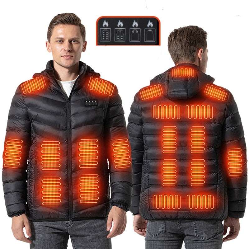 USB Heizjacke mit Kapuze, 19 Zonen / Minikauf.ch