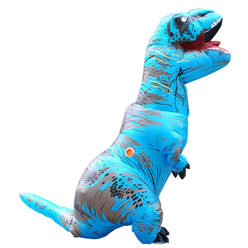 Aufblasbares T-Rex Dinosaurier Kostüm, blau / Minikauf.ch