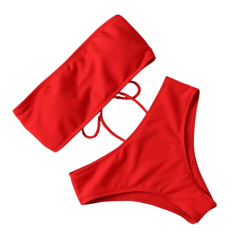 Bikini Zweiteiler, einfarbig rot / Minikauf.ch