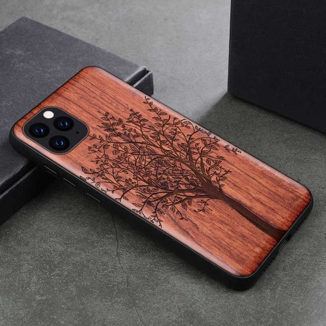 Natürliche Holz Handyhülle für iPhone + Samsung, Baum / Minikauf.ch