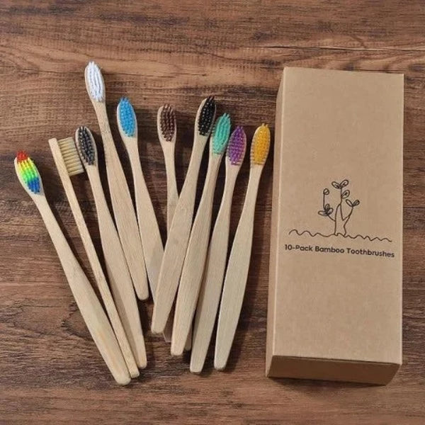 Bamboo, Wooden Toothbrushes 10pcs.